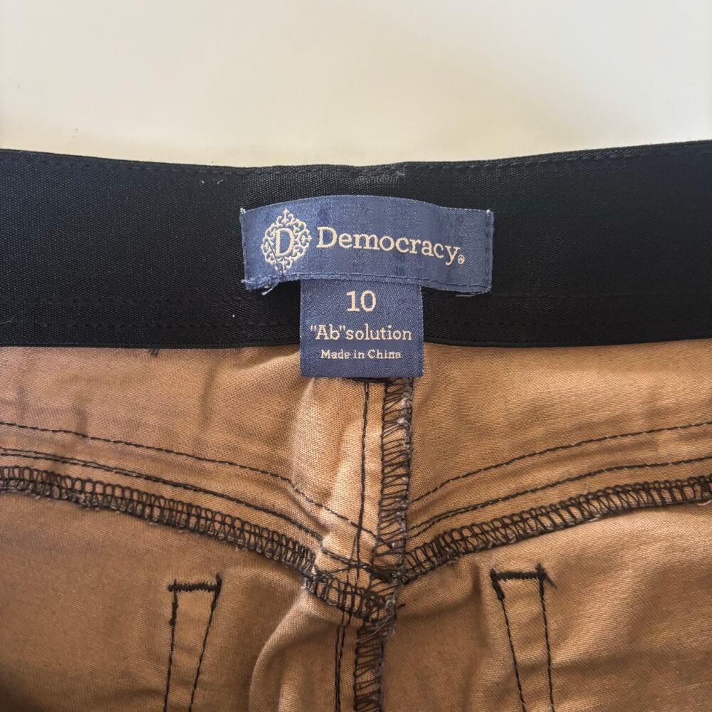 Democracy "Ab" Solution Skinny Stretch Denim Jeans Black Leopard Print Womens 10 - Picture 3 of 9